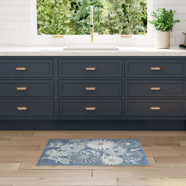 Nourison Aloha ALH33 Machine Made Blue Rug