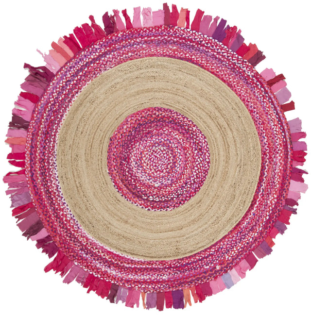 Safavieh Cape Cod 6'-0" x 6'-0" Rug in Pink / Natural