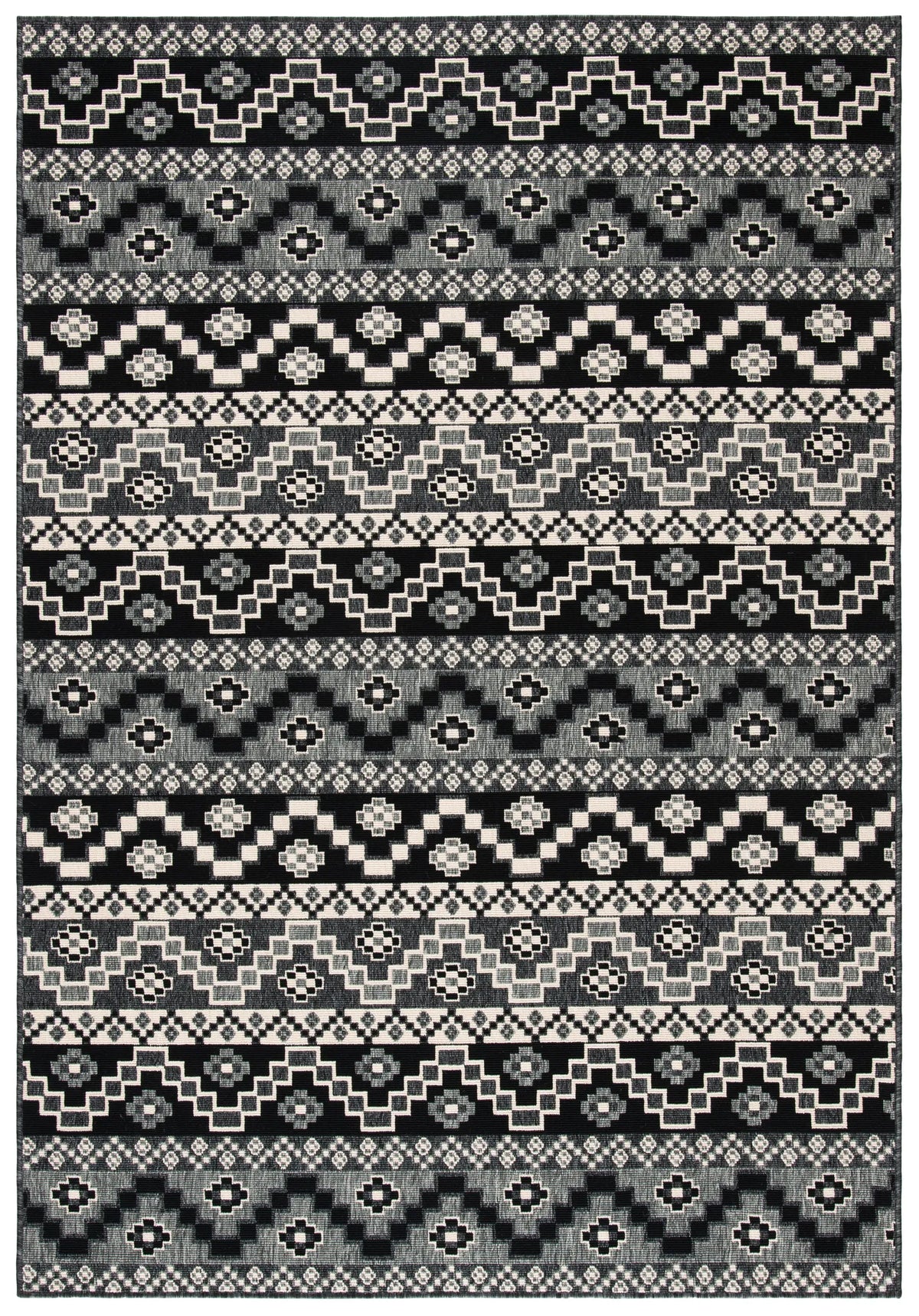 Safavieh Veranda 4'-0" x 5'-7" Rug in Black / Beige