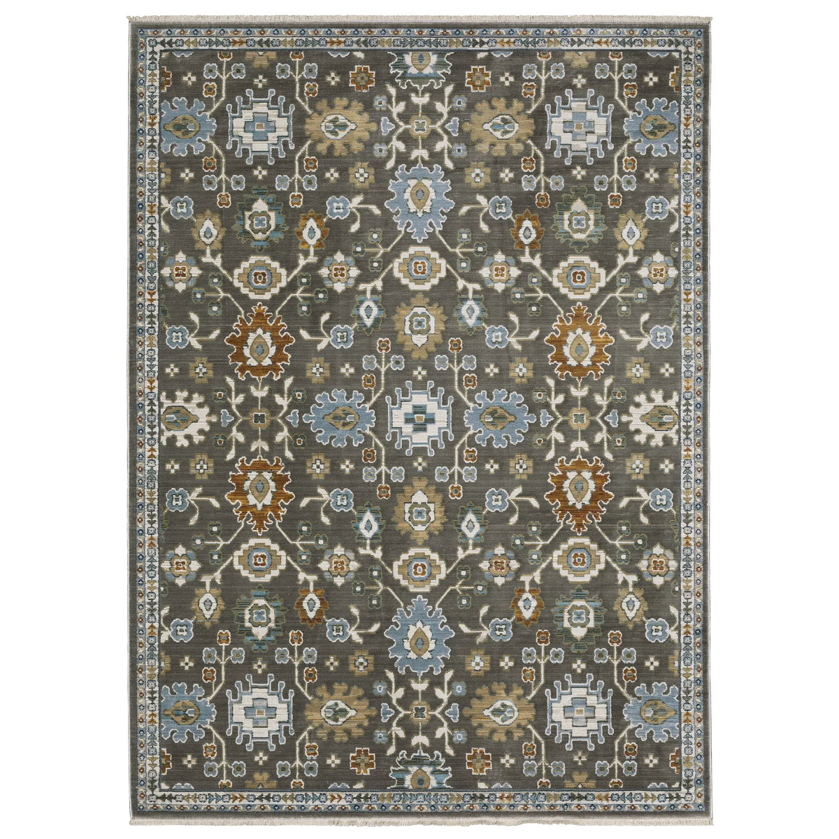 Oriental Weavers Sphinx KEIRA KEI01 Grey Floral Rugs - main flat