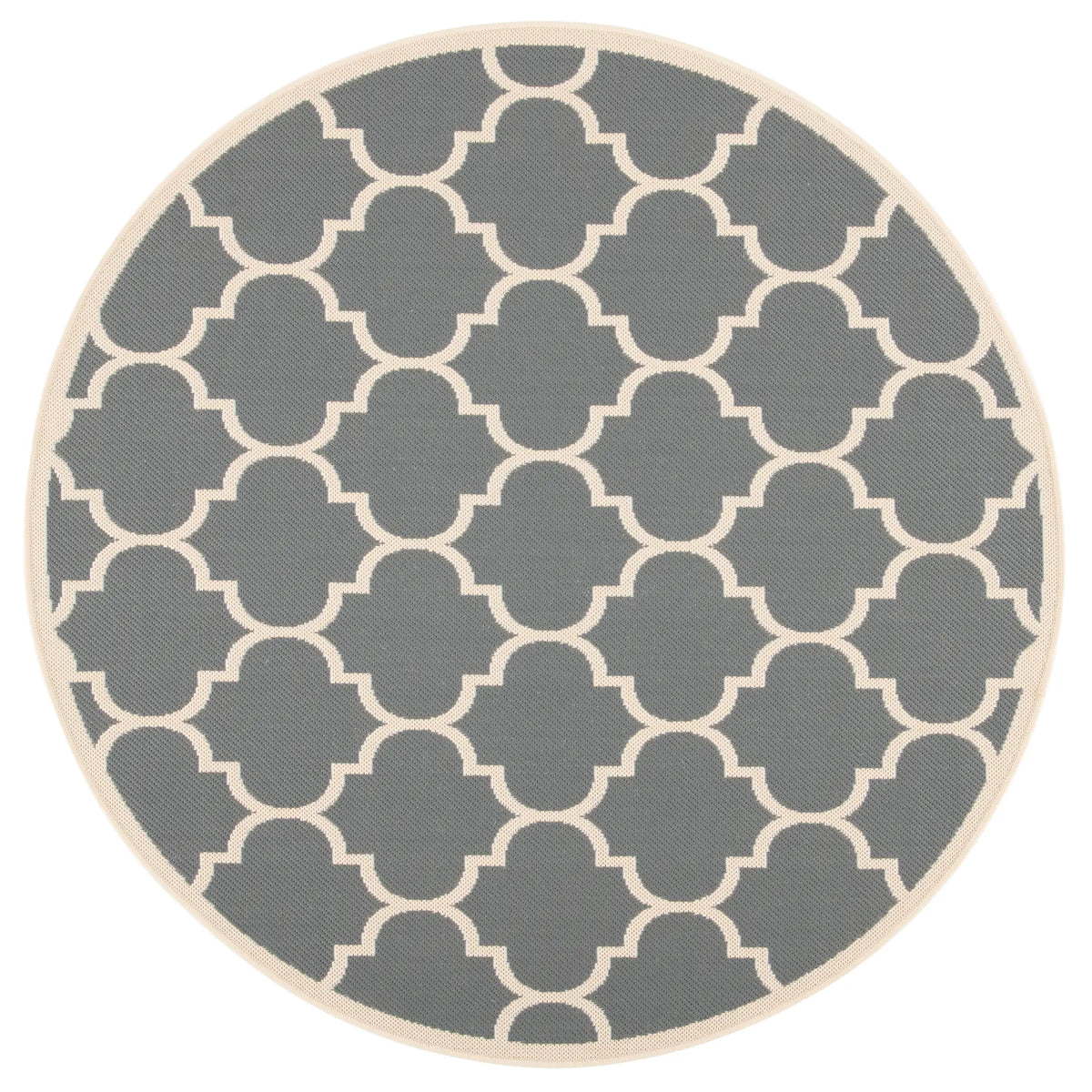 Safavieh Courtyard 5'-3" x 5'-3" Rug in Anthracite / Beige