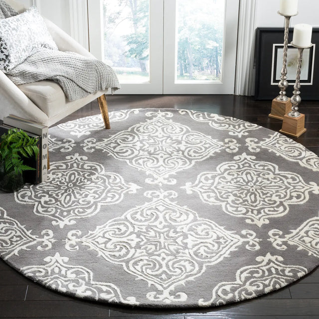 Safavieh Glamour 6'-0" x 6'-0" Rug in Dark Grey / Ivory