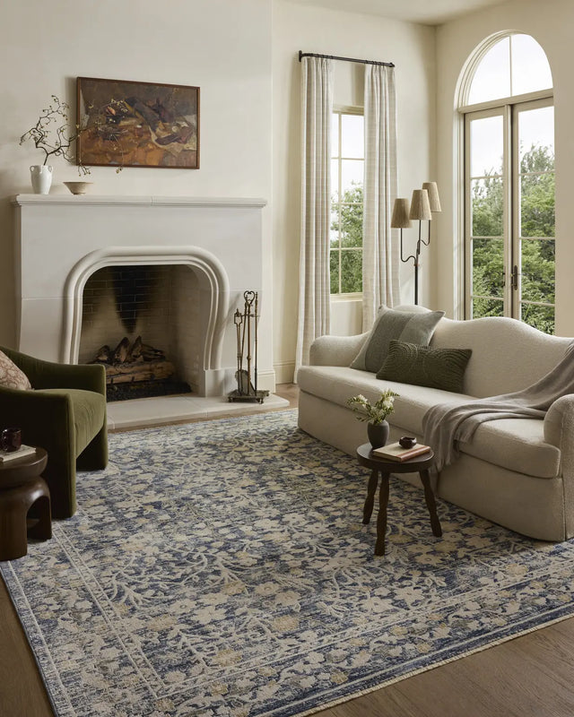 Loloi Clarisse CLS-05 Traditional Power Loomed Blue, Beige Rug - room scene 3