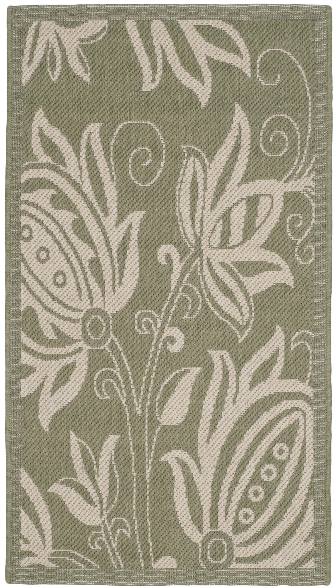 Safavieh Courtyard 2'-0" x 3'-7" Rug in Olive / Natural