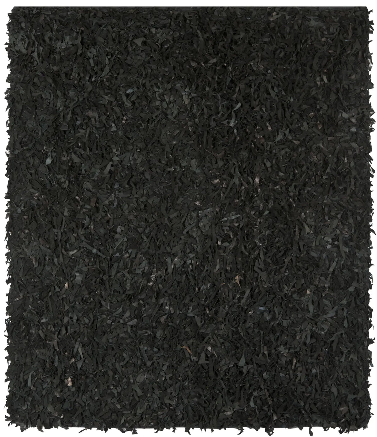 Safavieh Leather Shag 6'-0" x 6'-0" Rug in Black