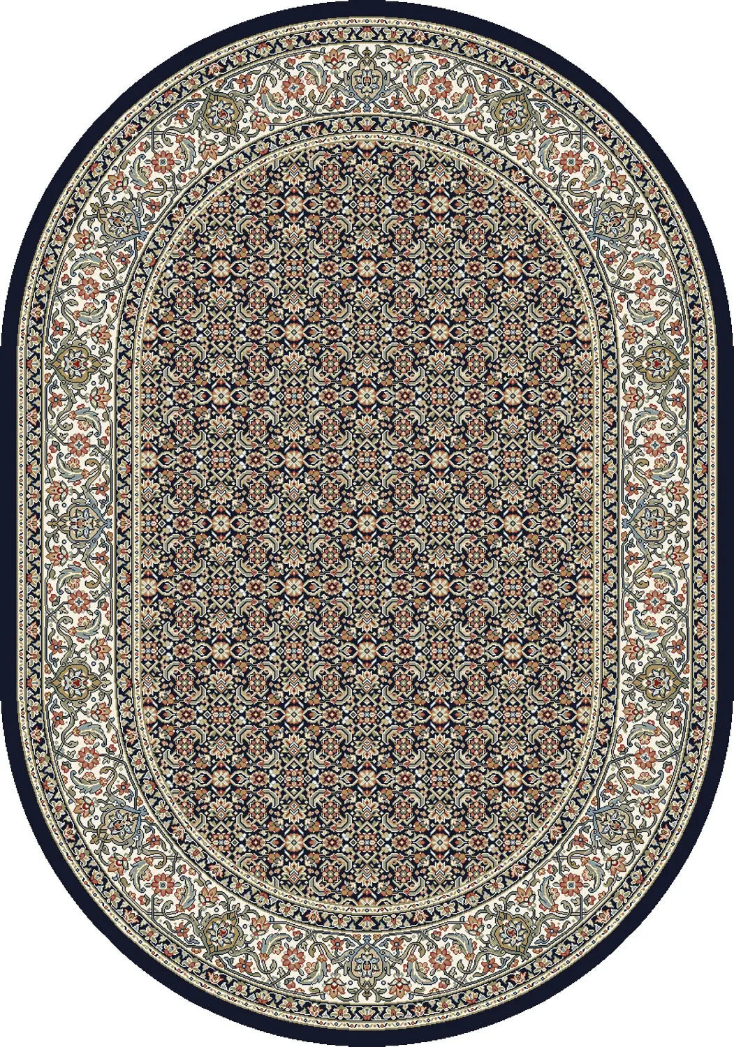 Dynamic Rugs Ancient Garden 57011 Navy Rugs - Oval