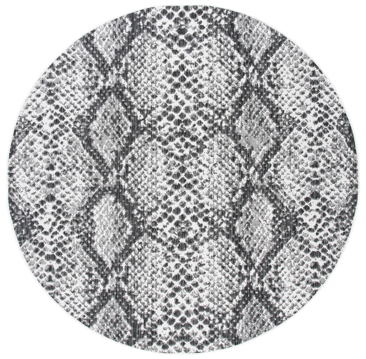 Safavieh Courtyard 6'-7" x 6'-7" Rug in Grey / Black