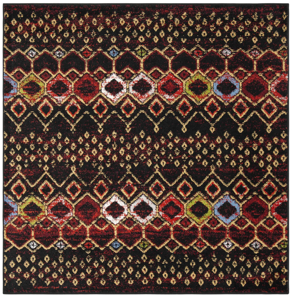Safavieh Amsterdam 5'-1" x 5'-1" Rug in Black / Multi