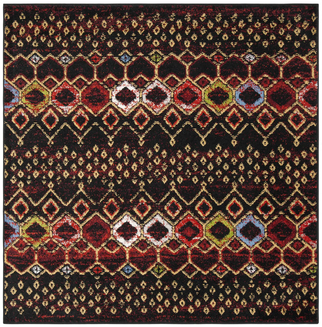 Safavieh Amsterdam 5'-1" x 5'-1" Rug in Black / Multi