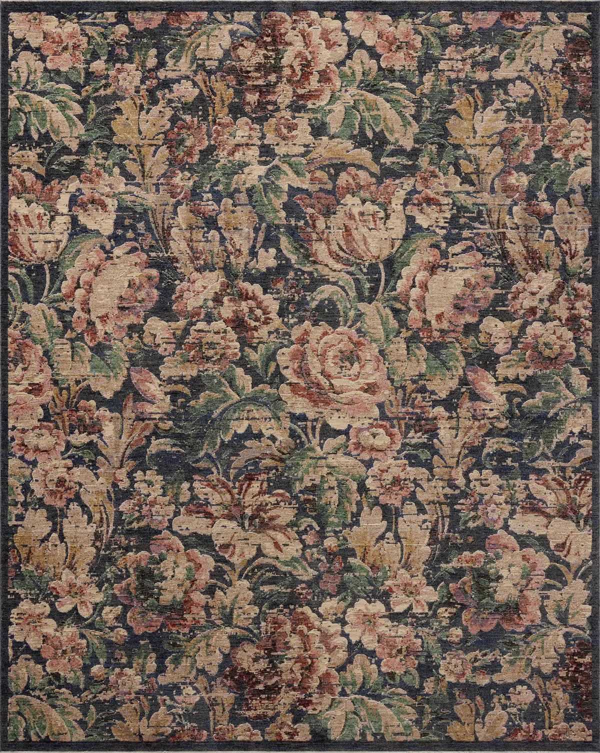 Loloi Winchester WNC-07 Traditional Power Loomed Midnight, Blush Rug - main flat
