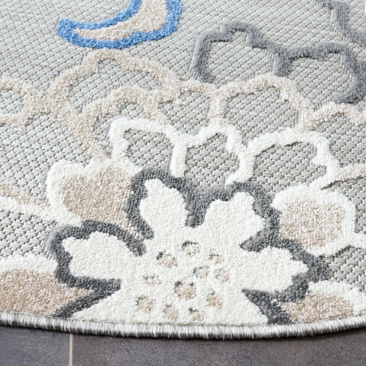 Safavieh Cabana 6'-7" x 6'-7" Rug in Grey / Blue