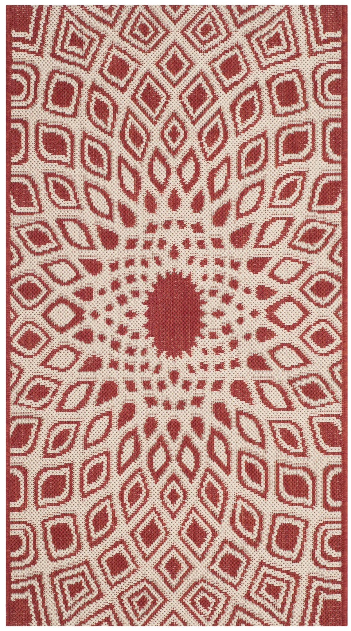 Safavieh Courtyard 2'-0" x 3'-7" Rug in Red / Beige