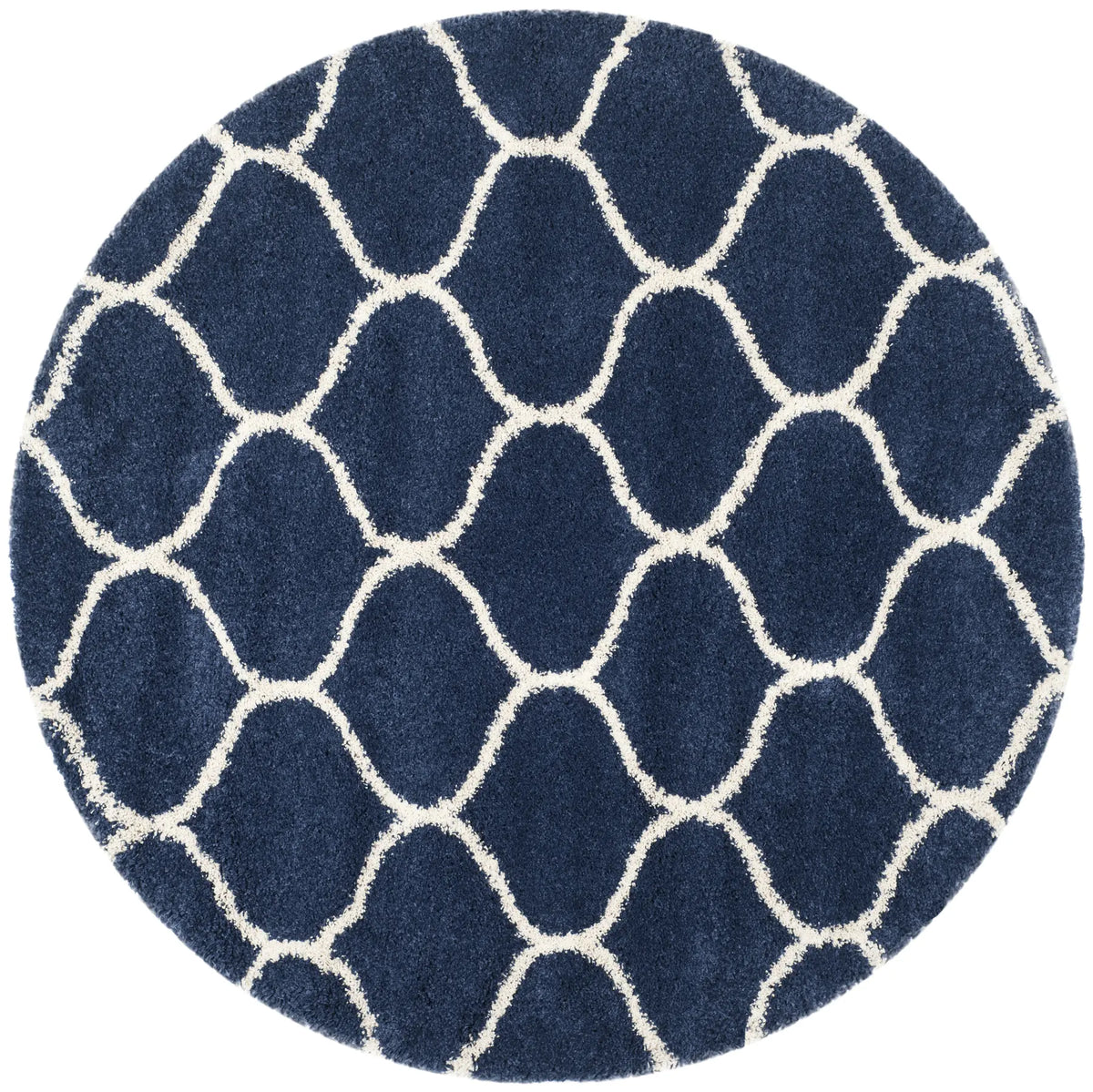 Safavieh Hudson Shag 7'-0" x 7'-0" Rug in Navy / Ivory