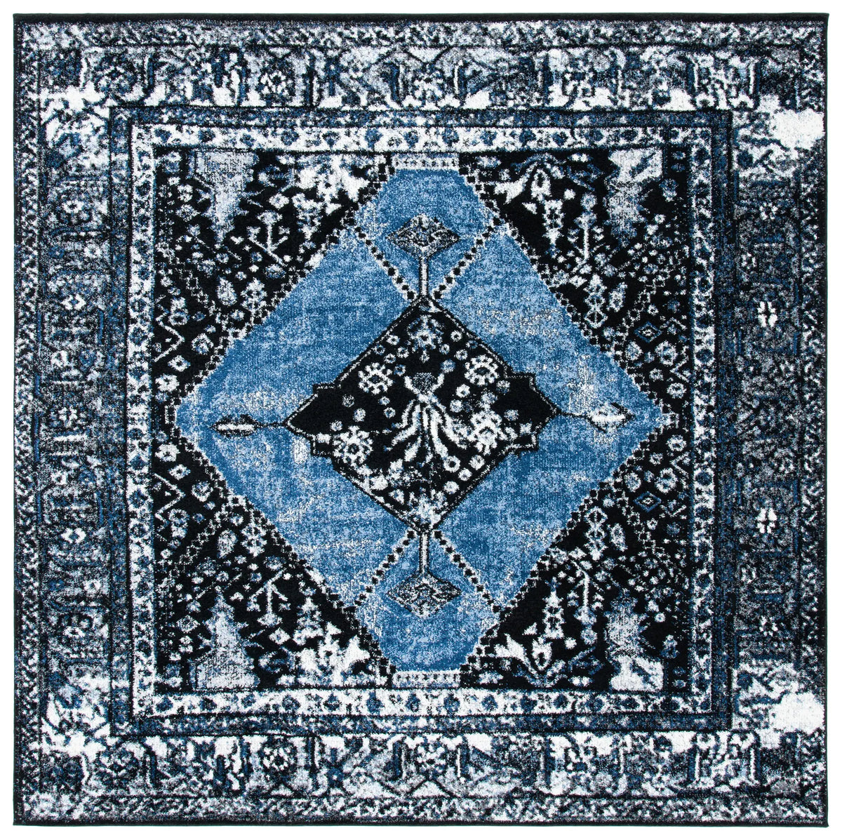 Safavieh Vintage Hamadan 6'-7" x 6'-7" Rug in Blue / Grey