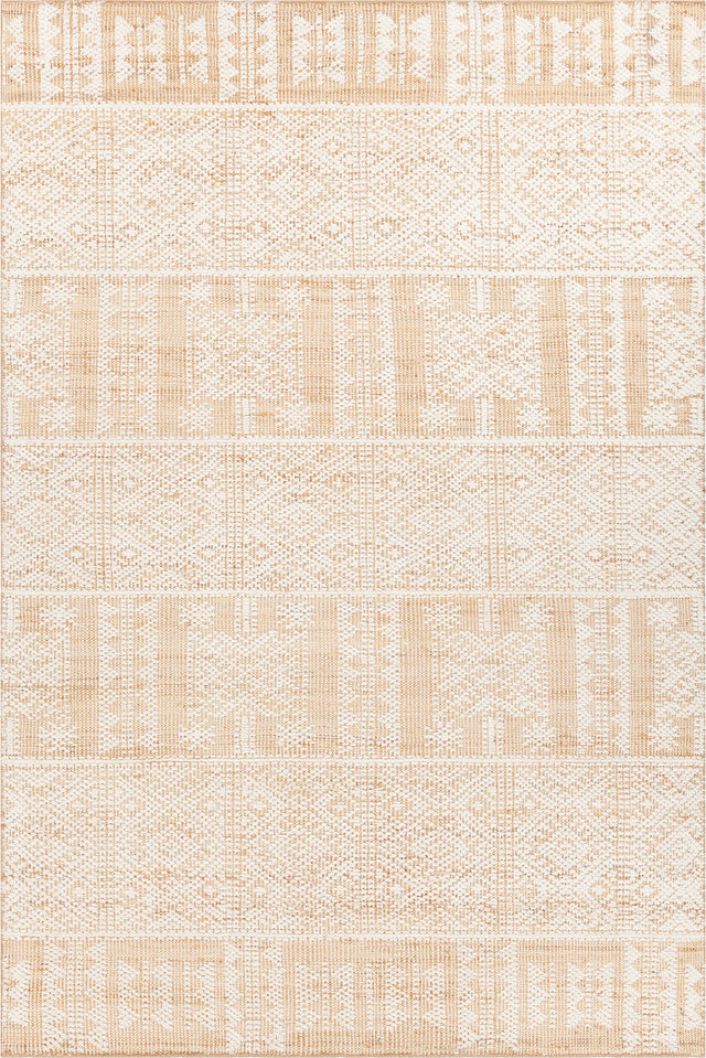 Chandra Ayla AYL-58001 White / Tan rug, flat view