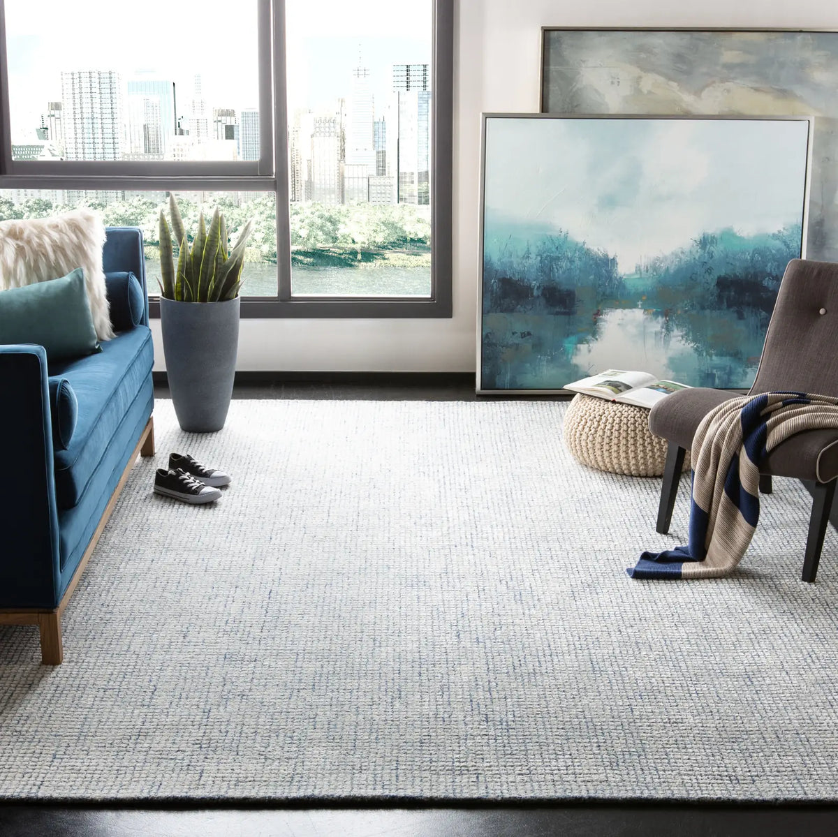 Safavieh Abstract 10'-0" x 14'-0" Rug in Ivory / Blue