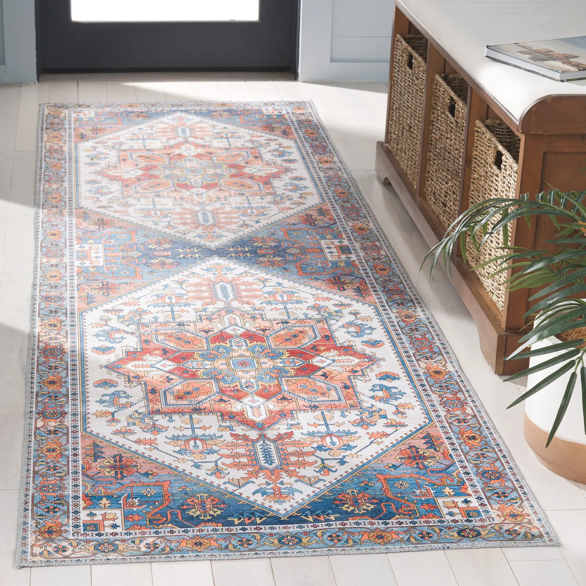 Safavieh Arizona 2'-6" x 8'-0" Rug in Rust / Navy