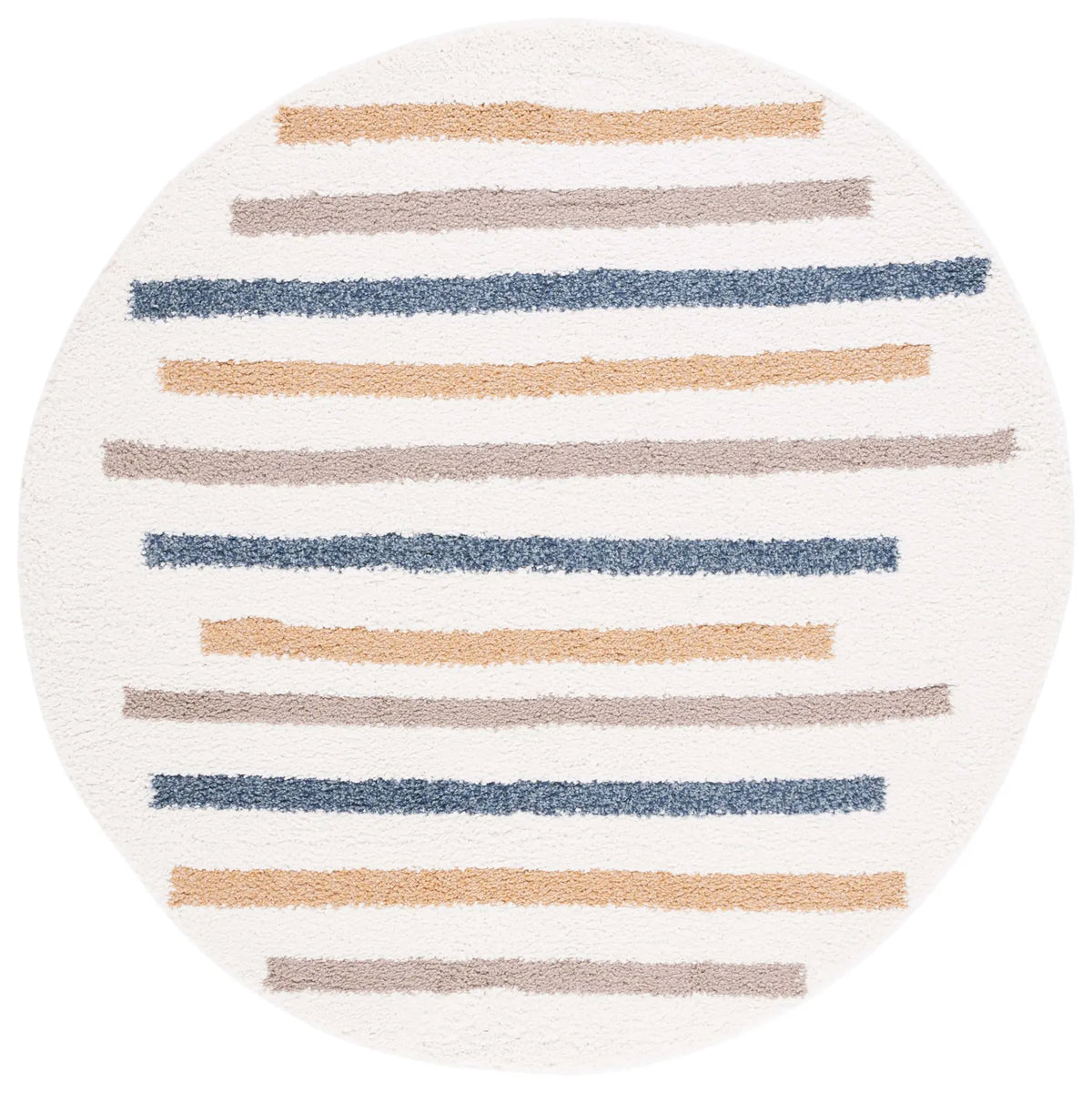 Safavieh Calico Shag 6'-7" x 6'-7" Rug in Ivory / Gold