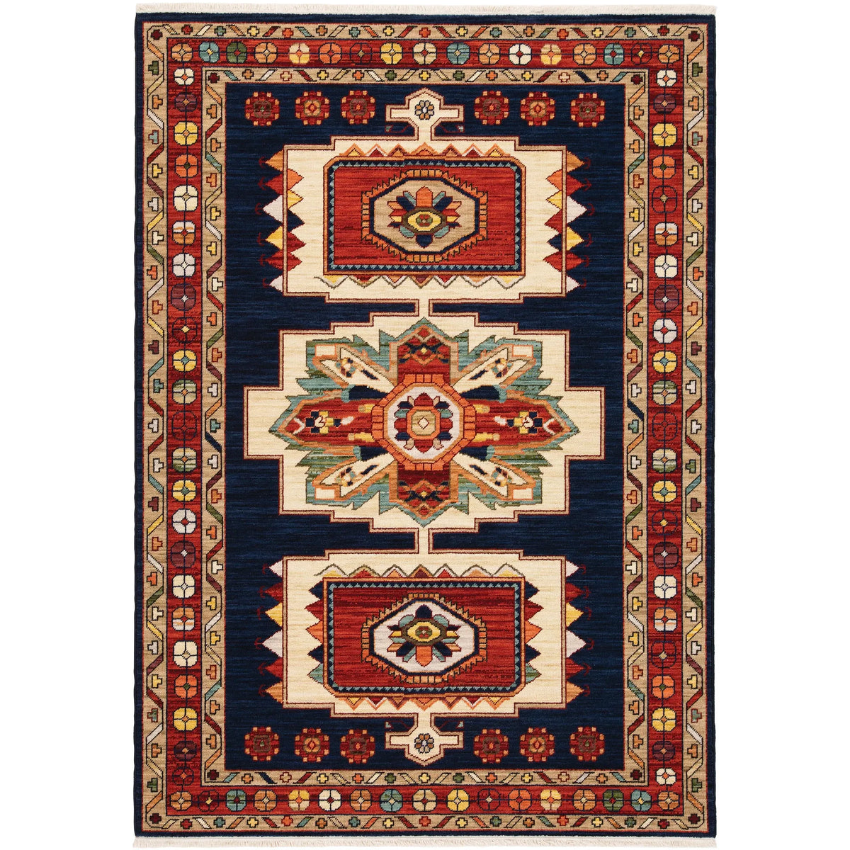 Oriental Weavers Sphinx Lilihan 090B6 Blue/ Red Rugs - main flat