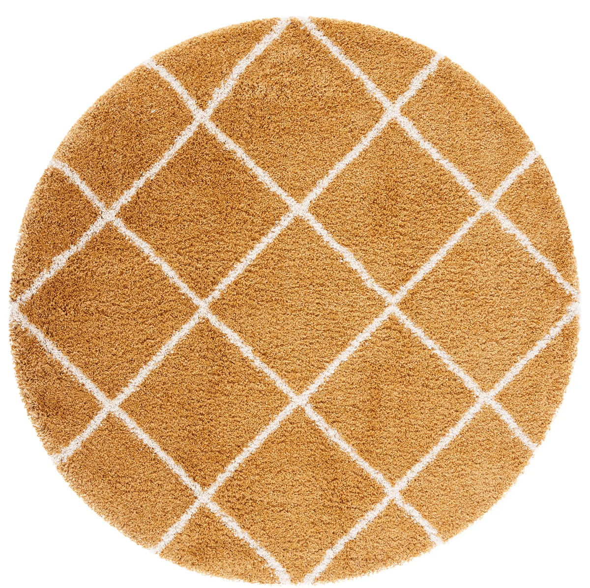 Safavieh Hudson Shag 7'-0" x 7'-0" Rug in Gold / Ivory
