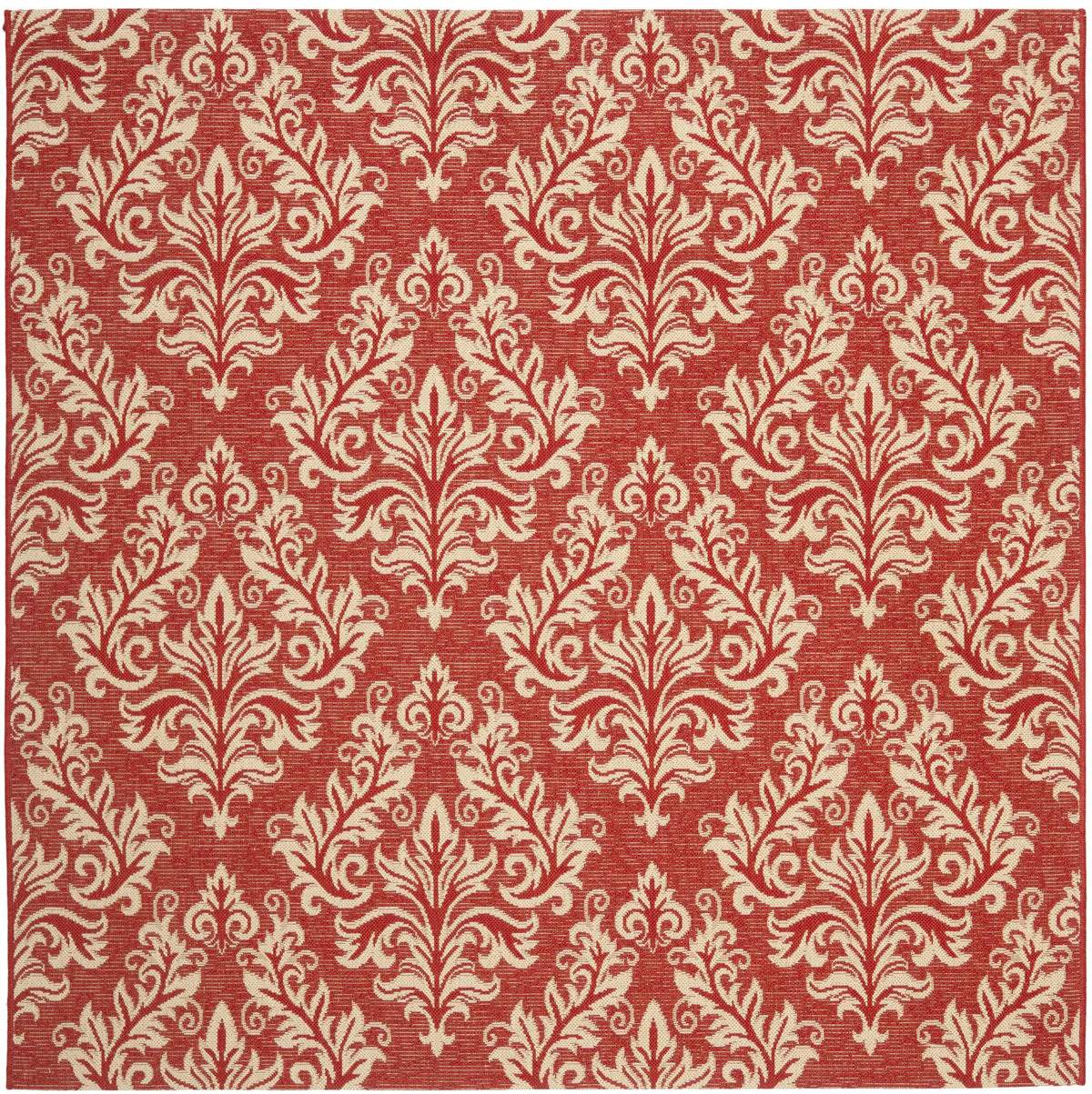 Safavieh Courtyard 6'-7" x 6'-7" Rug in Red / Creme