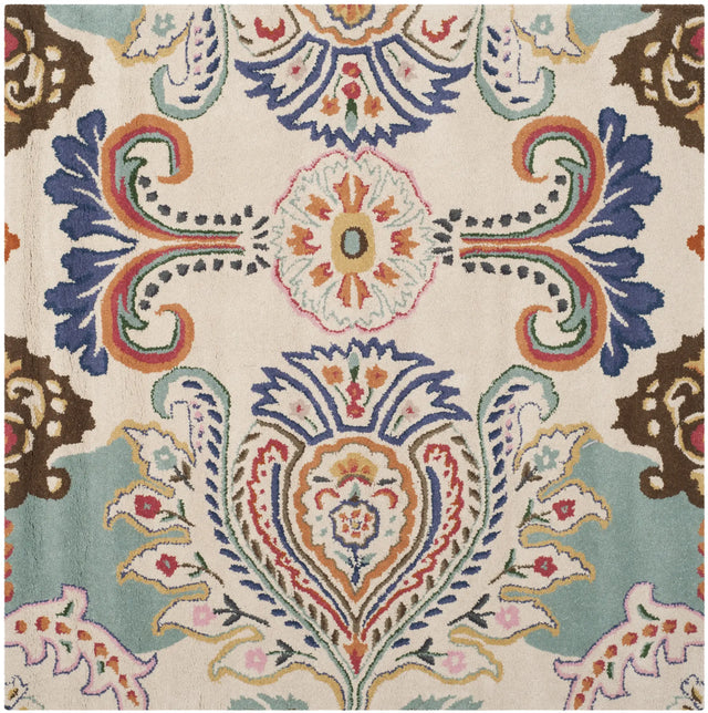 Safavieh Bella 5'-0" x 5'-0" Rug in Ivory / Teal