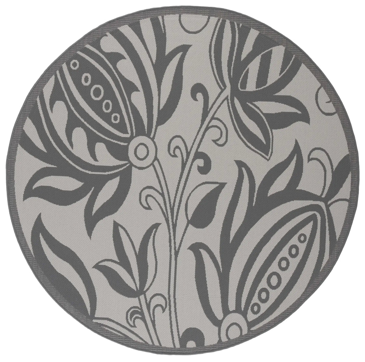 Safavieh Courtyard 6'-7" x 6'-7" Rug in Light Grey / Anthracite