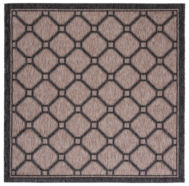 Safavieh Courtyard 6'-7" x 6'-7" Rug in Natural / Black