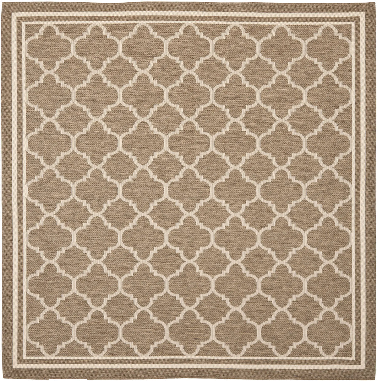 Safavieh Courtyard 6'-7" x 6'-7" Rug in Brown / Bone