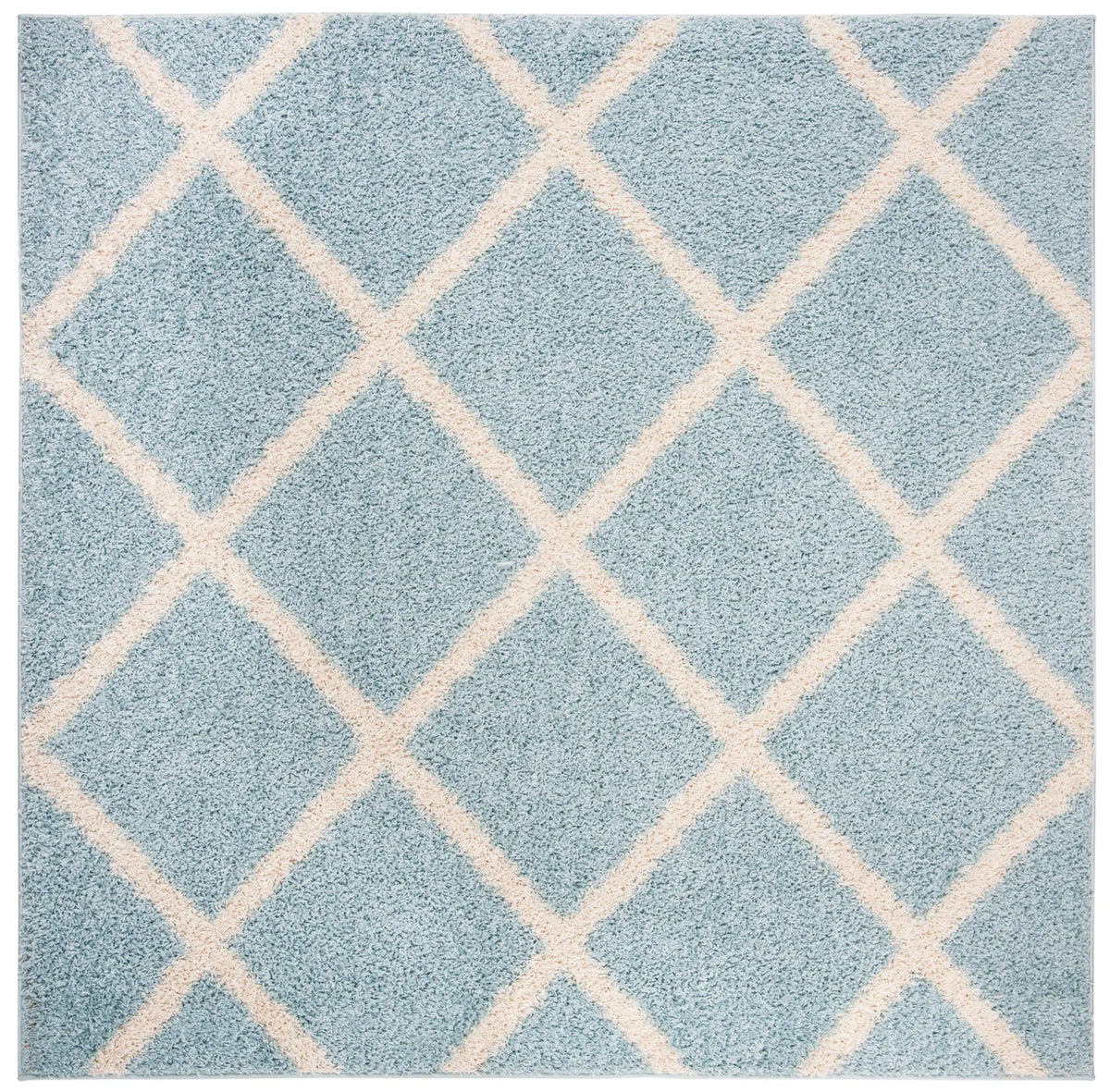 Safavieh New York Shag 6'-7" x 6'-7" Rug in Blue / Ivory