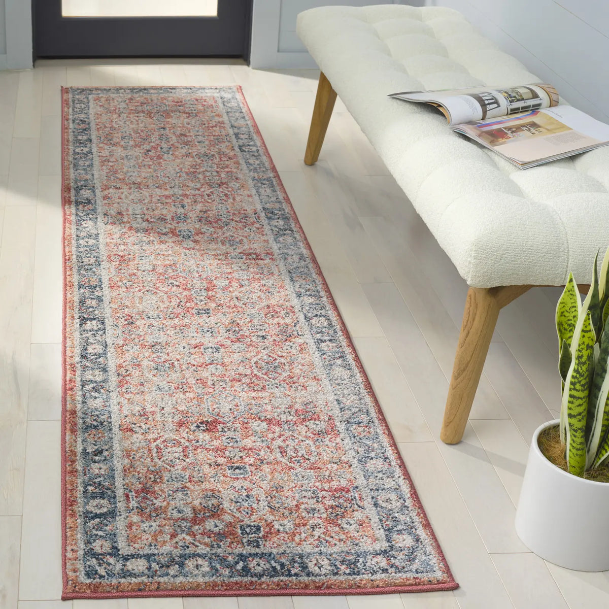 Safavieh Vintage Tabriz 2'-0" x 8'-0" Rug in Rust / Blue