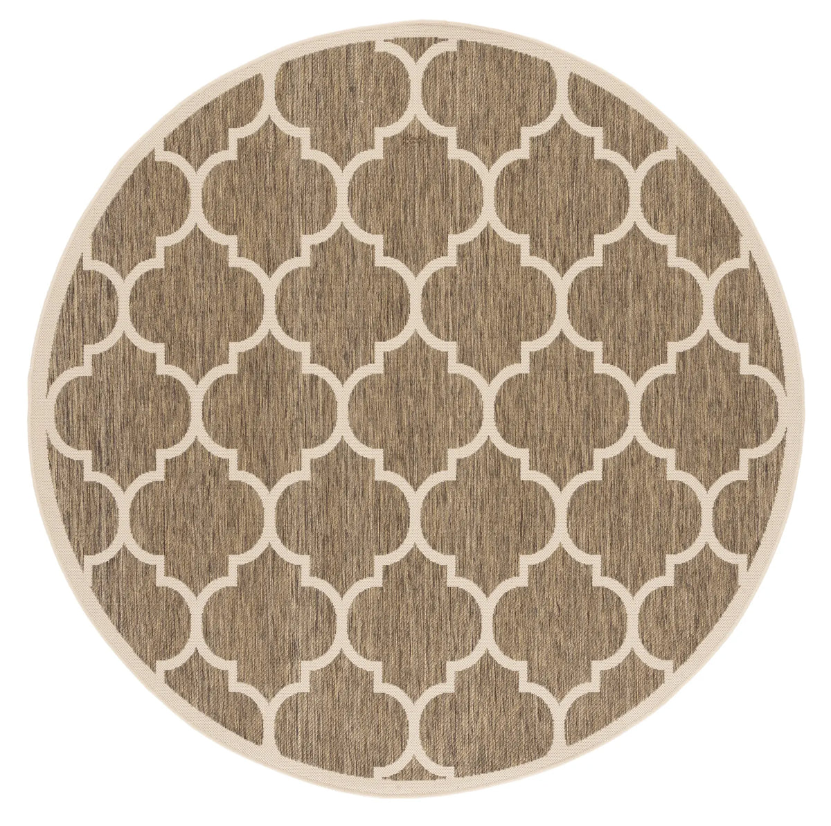 Safavieh Courtyard 5'-3" x 5'-3" Rug in Brown / Bone