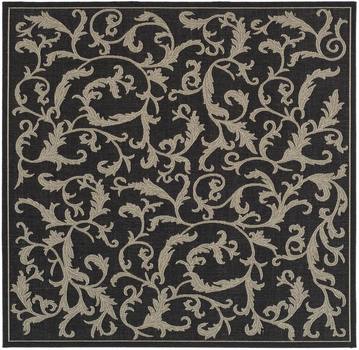 Safavieh Courtyard 7'-10" x 7'-10" Rug in Black / Sand