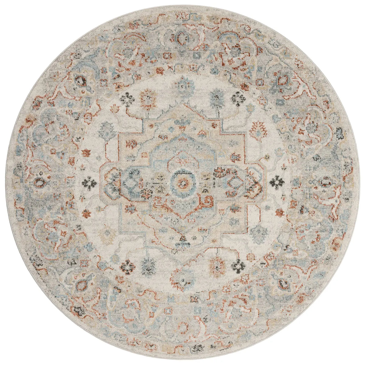 Loloi Odette Odt-09 Ivory/Multi Rug - round flat