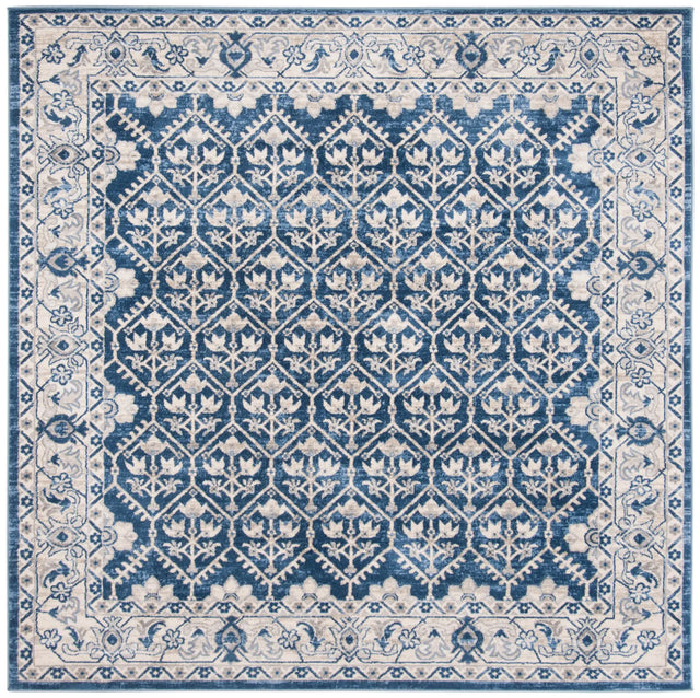 Safavieh Brentwood 6'-7" x 6'-7" Rug in Navy / Light Grey