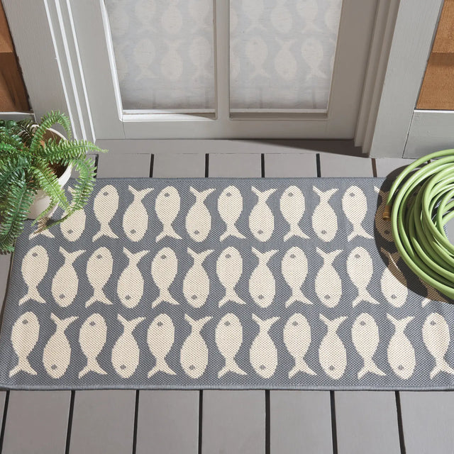 Safavieh Courtyard 2'-0" x 3'-7" Rug in Grey / Beige
