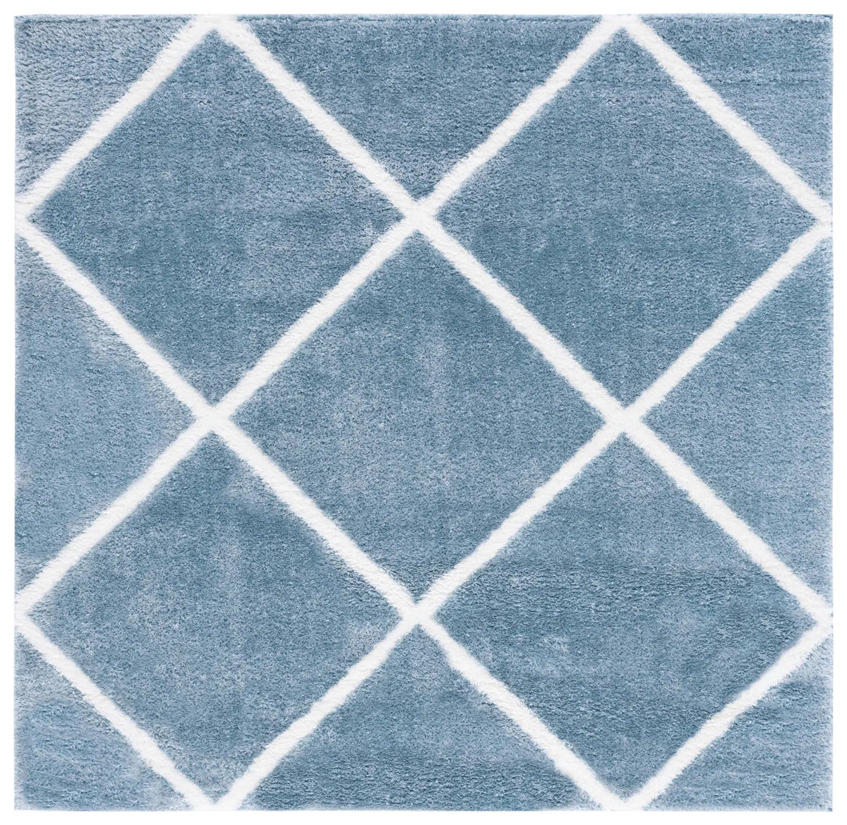 Safavieh Tahoe Shag 6'-7" x 6'-7" Rug in Blue / White