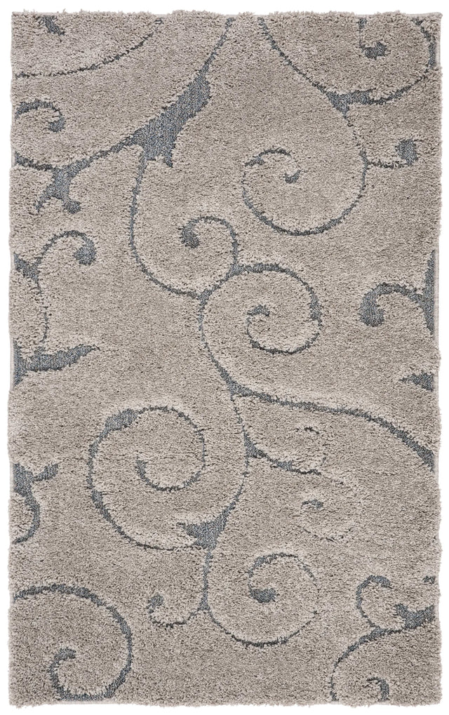 Safavieh Florida Shag 3'-3" x 5'-3" Rug in Grey / Light Blue