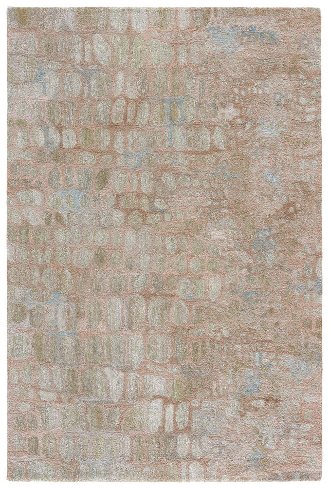 Safavieh Abstract 4'-0" x 6'-0" Rug in Light Green / Blush