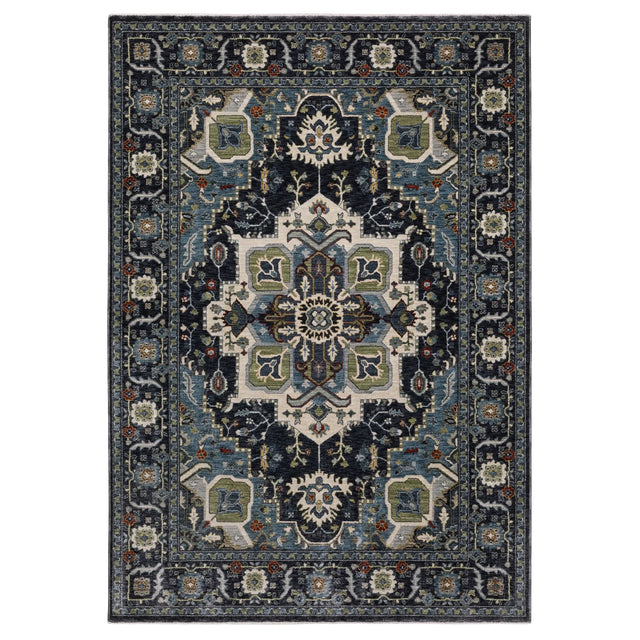 Oriental Weavers Sphinx ELIANA ELI09 Blue Medallion Rugs - main flat