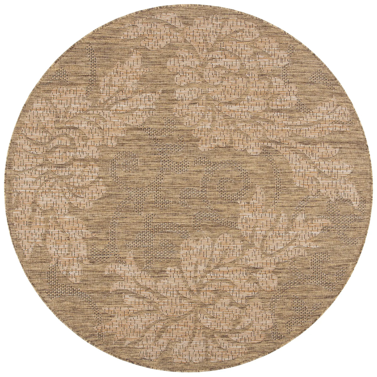 Safavieh Courtyard 6'-7" x 6'-7" Rug in Gold / Natural