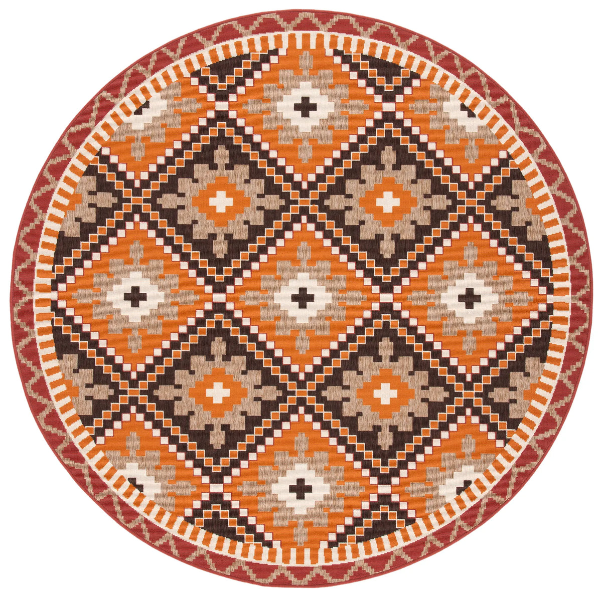 Safavieh Veranda 5'-3" x 5'-3" Rug in Rust / Red