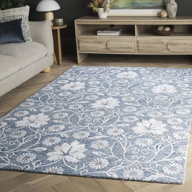 Safavieh Glamour 4'-0" x 6'-0" Rug in Blue / Ivory