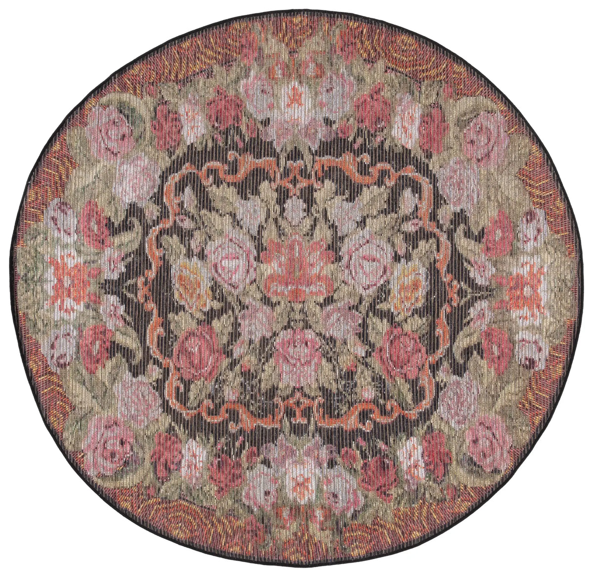 Safavieh Besarabian 6'-7" x 6'-7" Rug in Black / Sage Rust