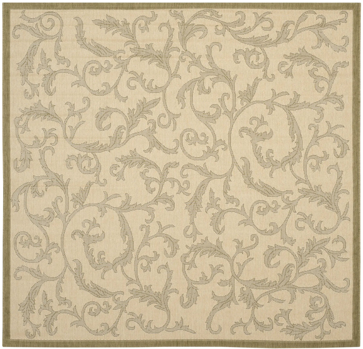 Safavieh Courtyard 6'-7" x 6'-7" Rug in Natural / Olive