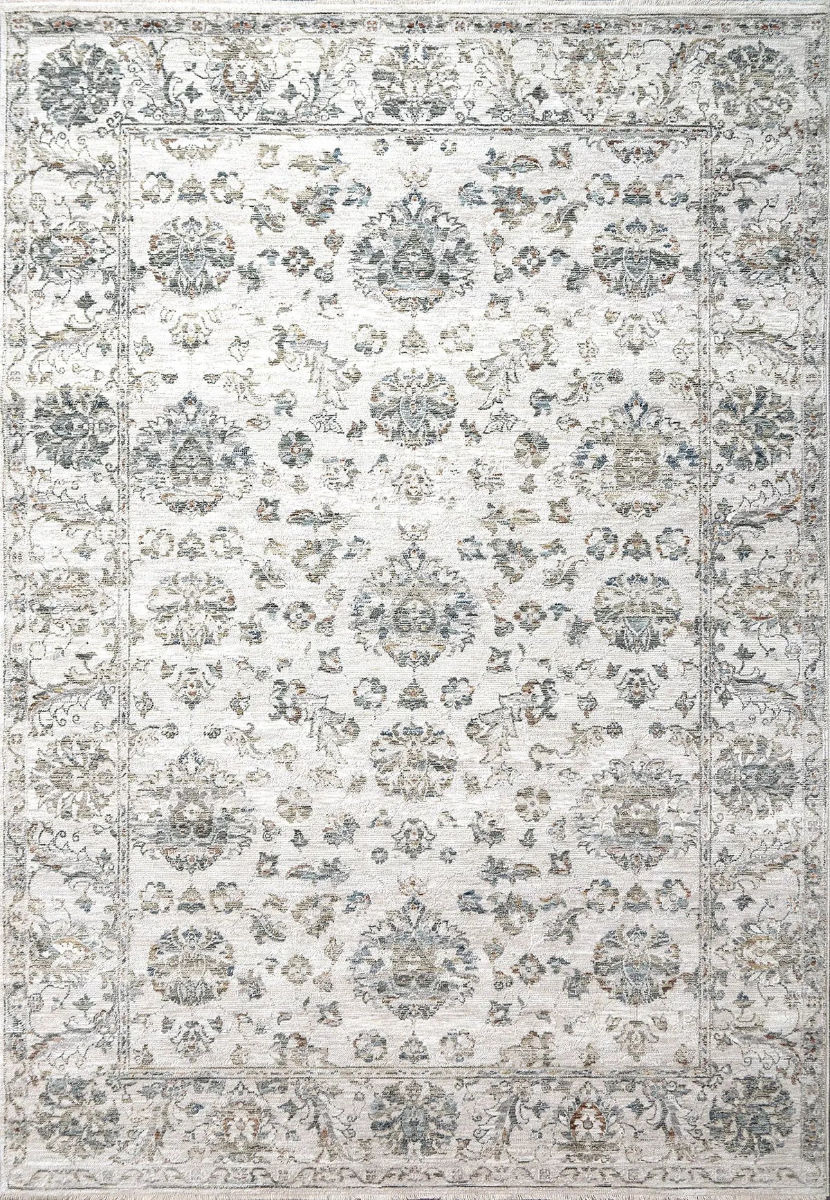 Dynamic Rugs Flare 14742 Power Loomed Traditional Beige/Blue Rug - Rectangular