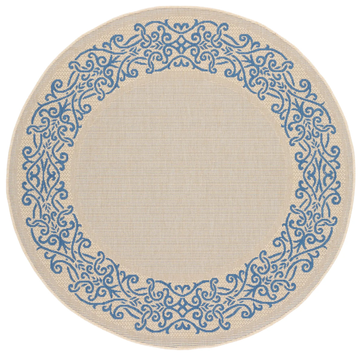 Safavieh Courtyard 5'-3" x 5'-3" Rug in Natural / Blue
