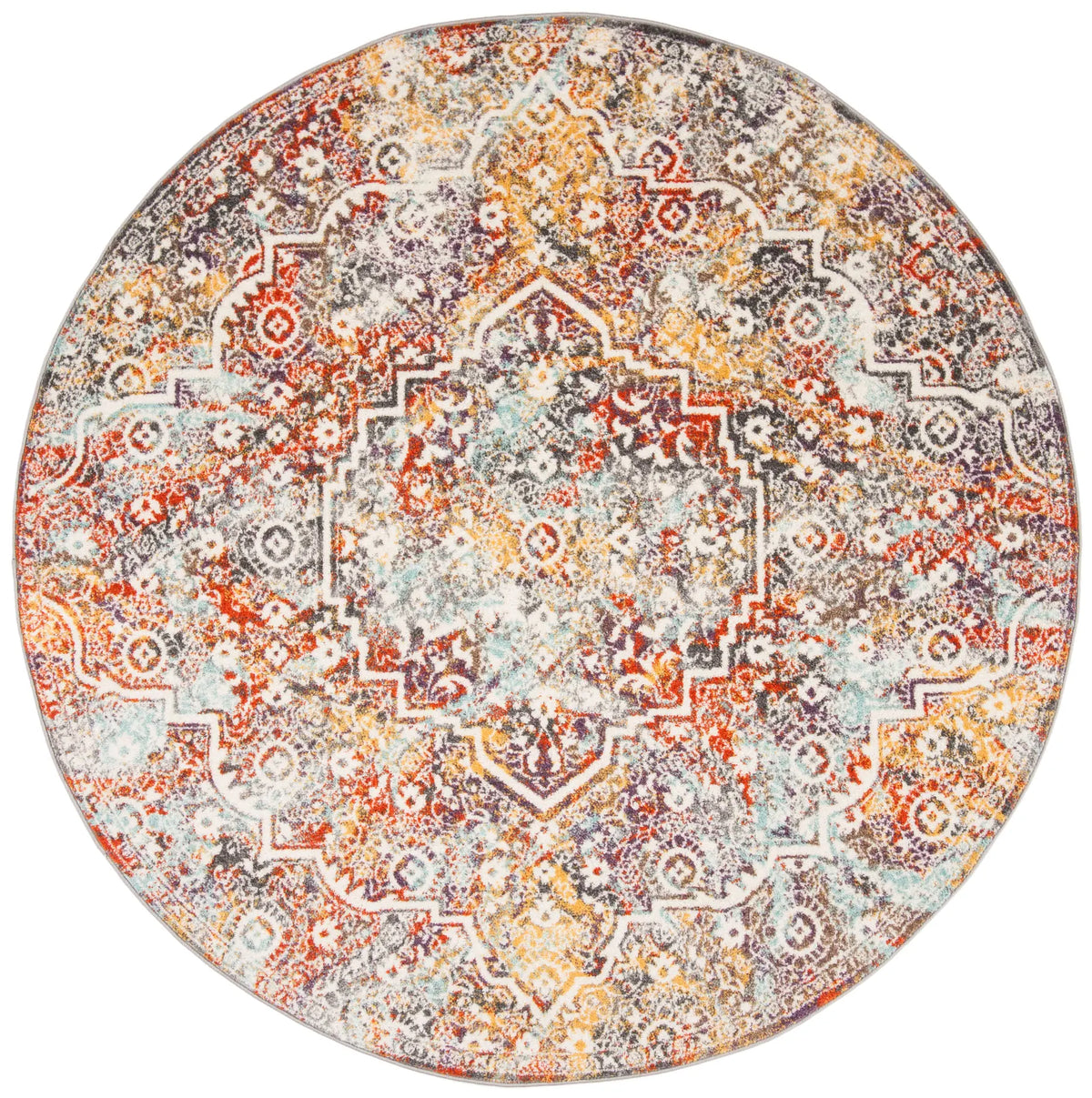 Safavieh Madison 900 6'-7" x 6'-7" Rug in Light Grey / Light Blue