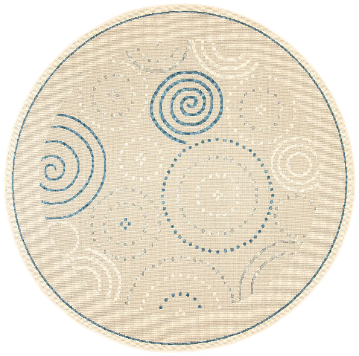 Safavieh Courtyard 6'-7" x 6'-7" Rug in Natural / Blue
