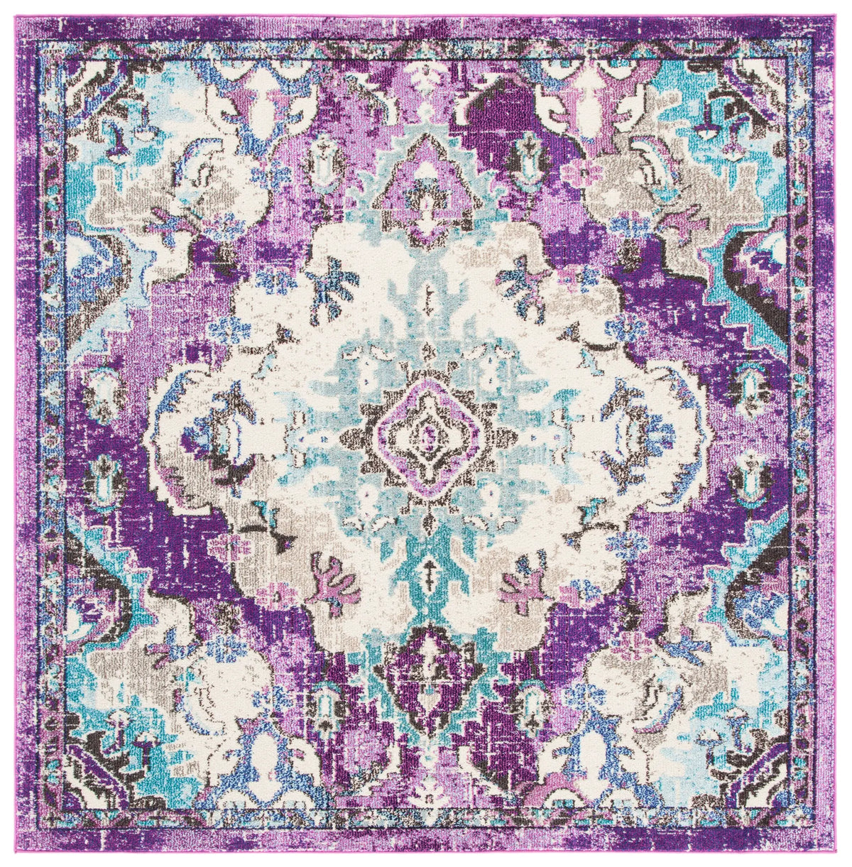 Safavieh Madison 6'-7" x 6'-7" Rug in Lavender / Light Blue
